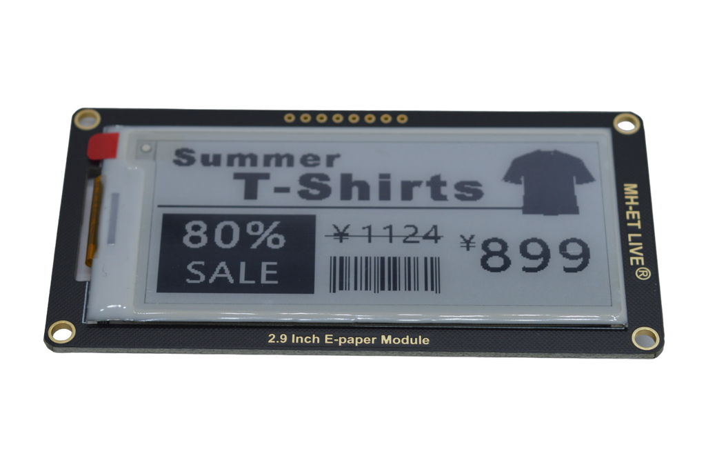 Módulo Epaper 2.9" color negro. Comunicación SPI