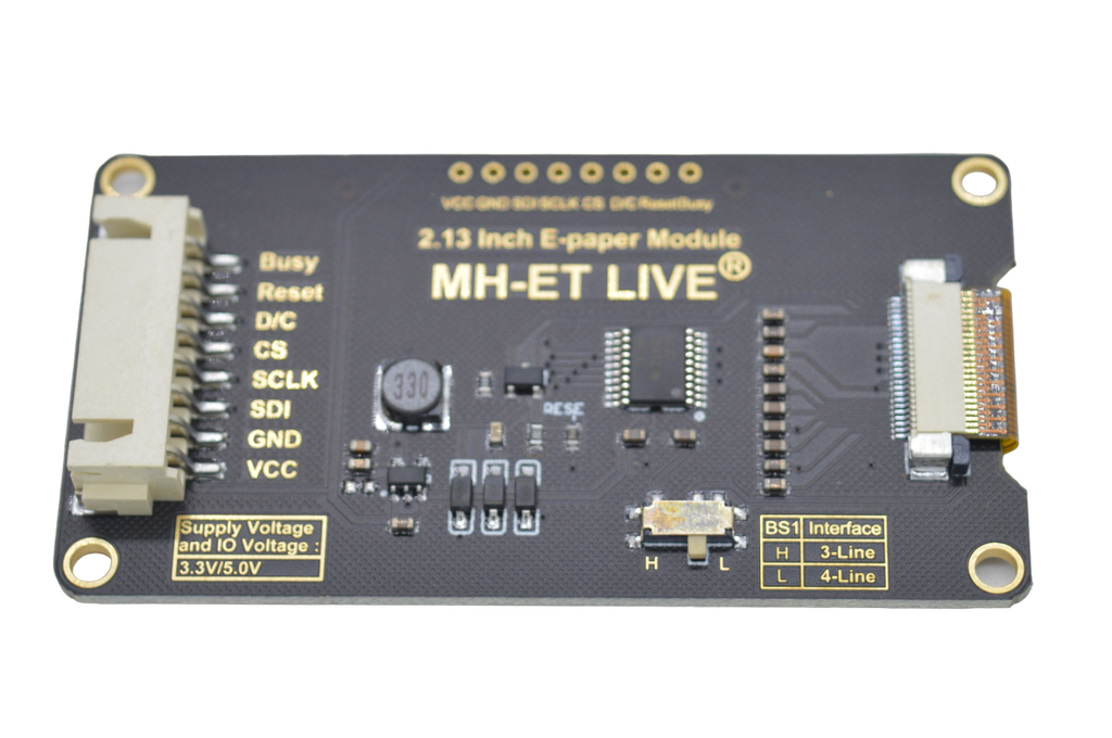 Módulo Epaper 2.13" color negro. Comunicación SPI