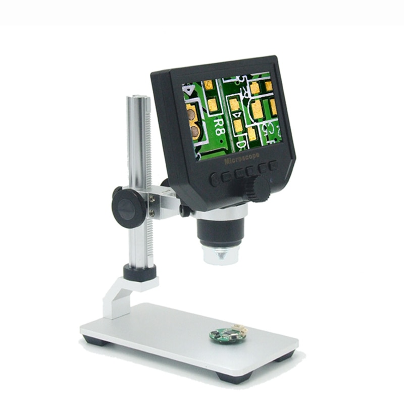 Microscopio digital portátil 600X de 4,3" con base de aluminio
