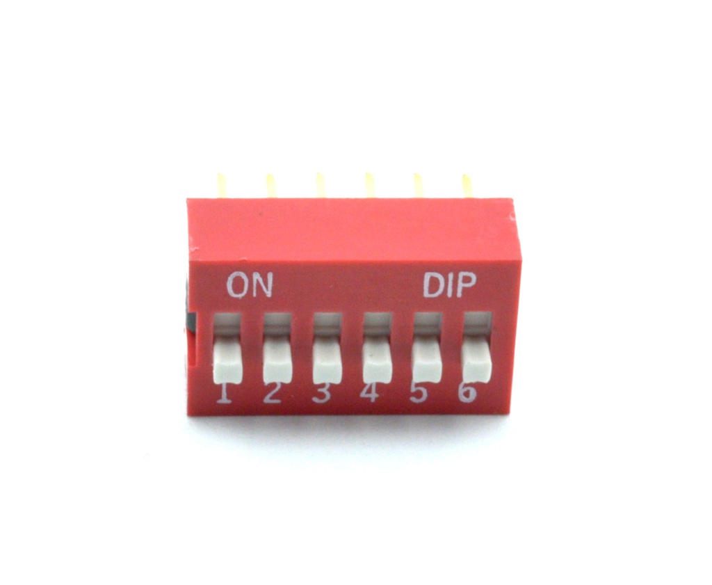 Interruptor DIP perfil horizontal 6 vías para PCB