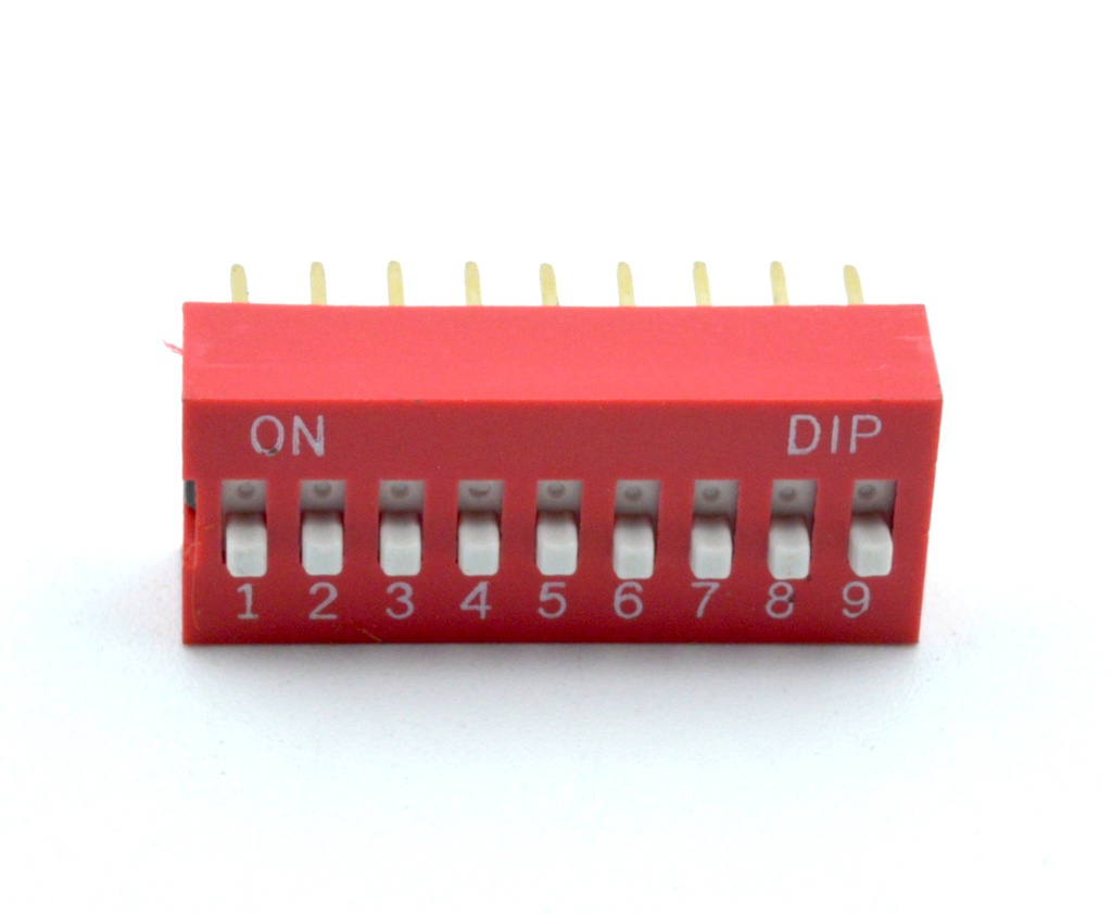 Interruptor DIP perfil horizontal 9 vías para PCB