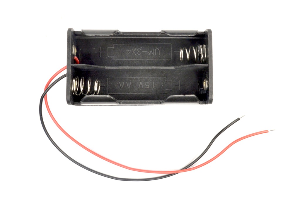 Portapilas 2xAA sin conector DC front