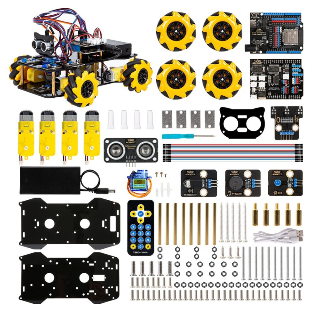 Kit robot coche ESP32 ACEBOTT (contenido)