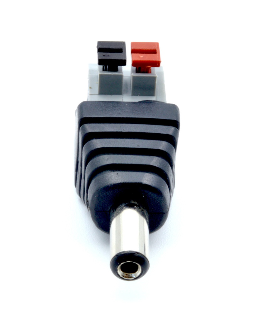 Conector DC Jack 5,5x2,1mm macho botón