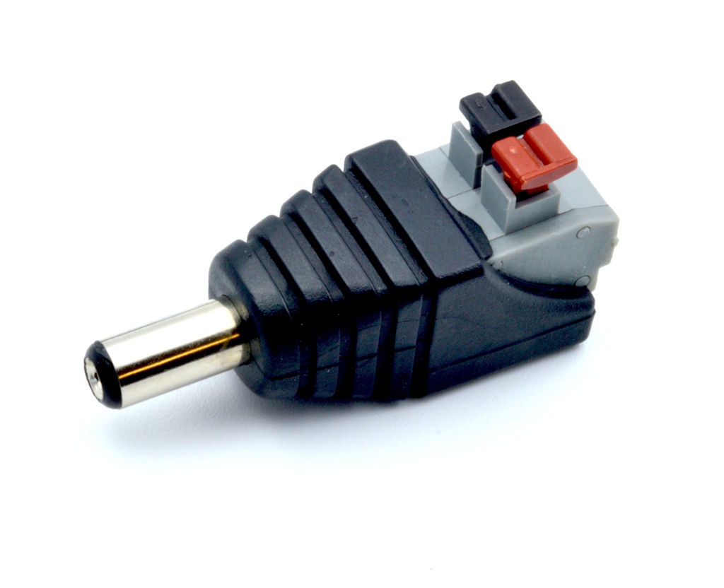 Conector DC Jack 5,5x2,1mm macho botón