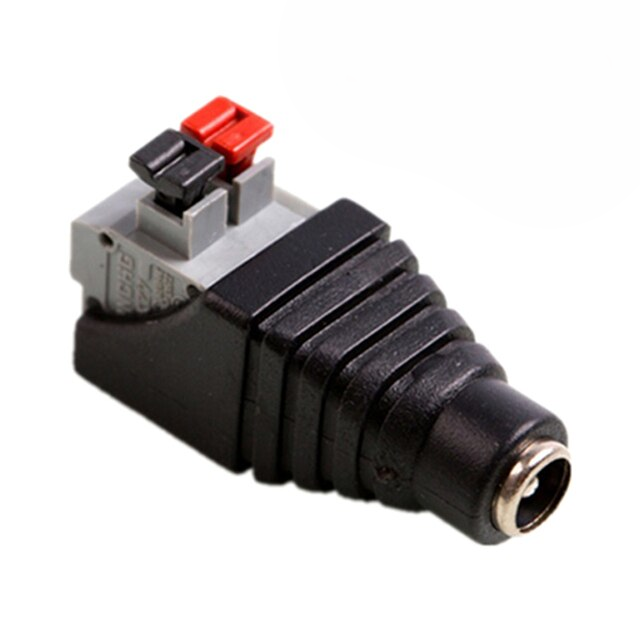 Conector DC Jack 5,5x2,1mm hembra botón