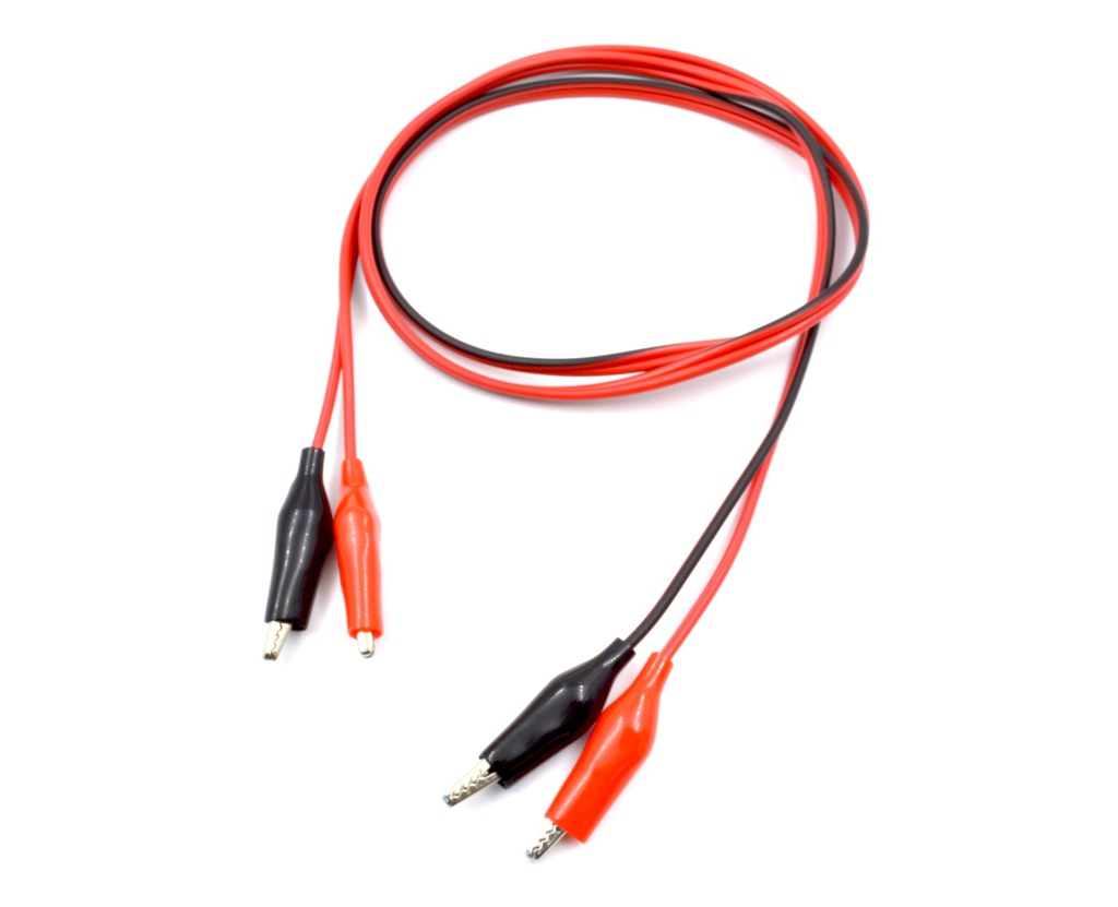 Par de cables cocodrilo - cocodrilo 1m