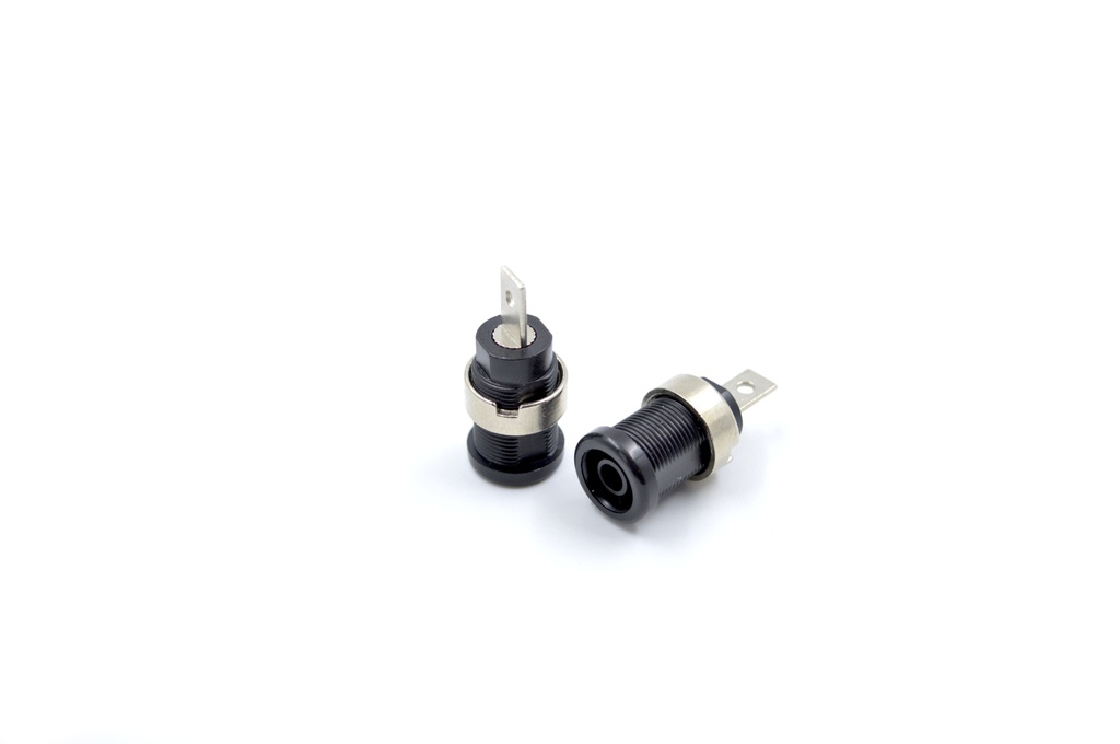 Conector banana 4mm hembra negro