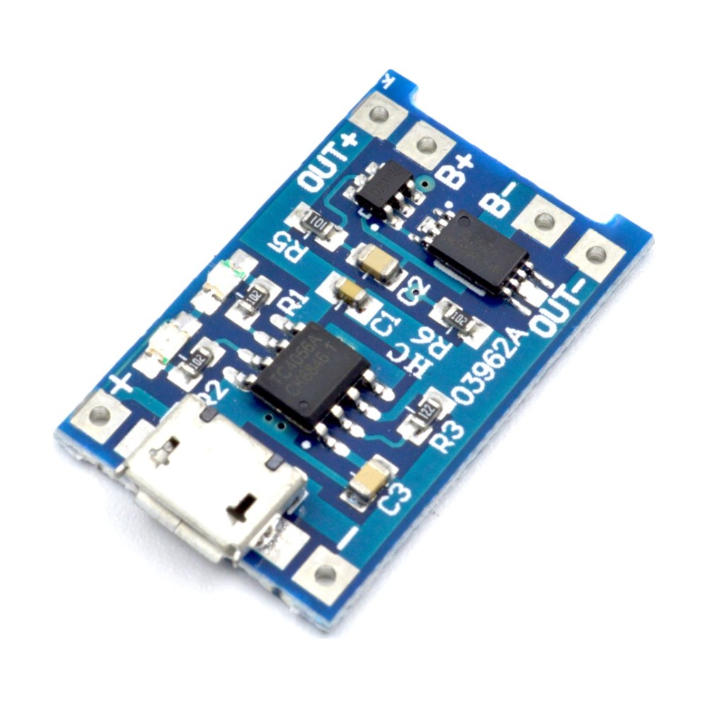Módulo cargador de baterías Li-ion TP4056 (1A)