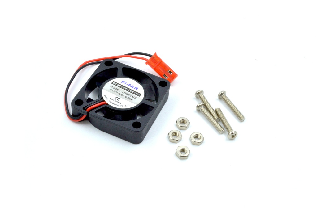 Ventilador 5V 30x30x7 mm con tornillos para Raspberry Pi