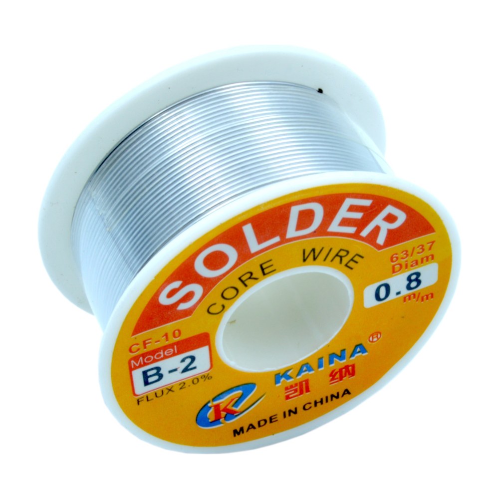 Bobina de estaño 63/37 con flux 0,8mm (100g)