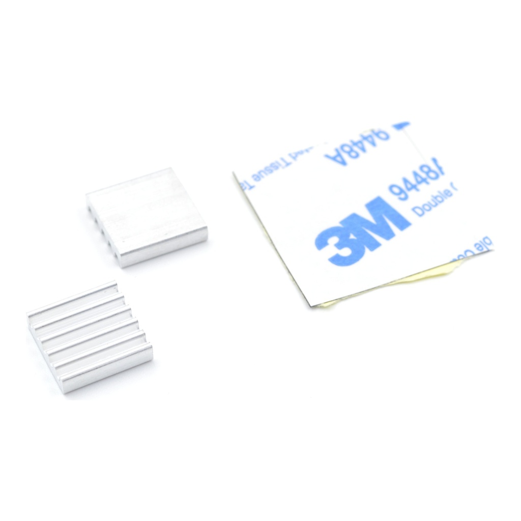 Disipador de aluminio 12x12x3 mm con adhesivo