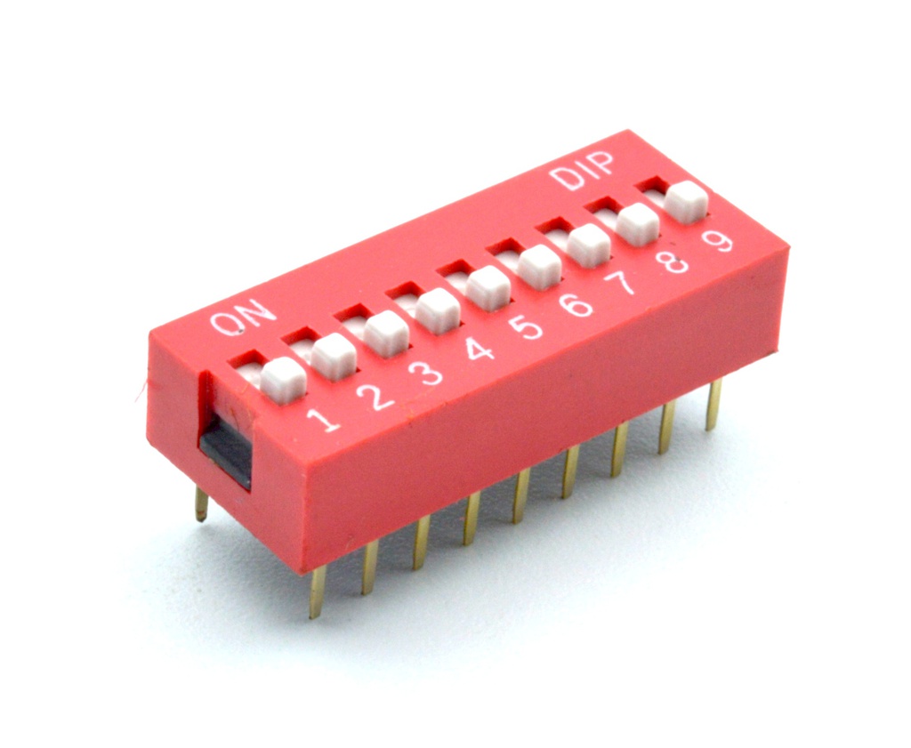 Interruptor DIP perfil horizontal 9 vías para PCB