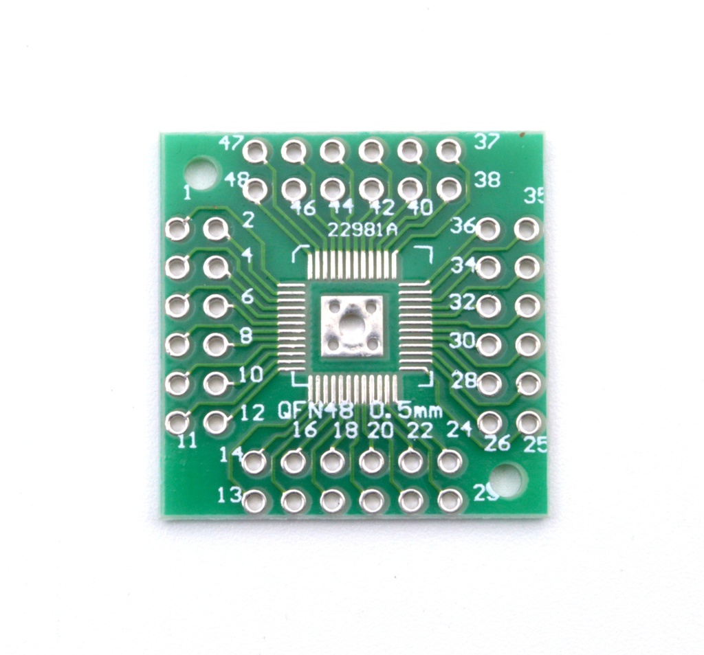 Placa PCB adaptadora QFP QFN44/ QFN48 a THD