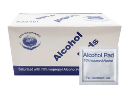 [00022385] Caja toallita alcohol isopropílico 100 unidades 6x6 cm