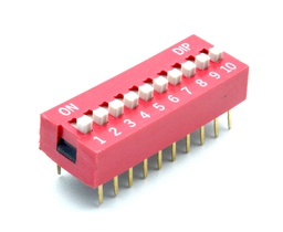 [00025522] Interruptor DIP perfil horizontal 10 vías para PCB